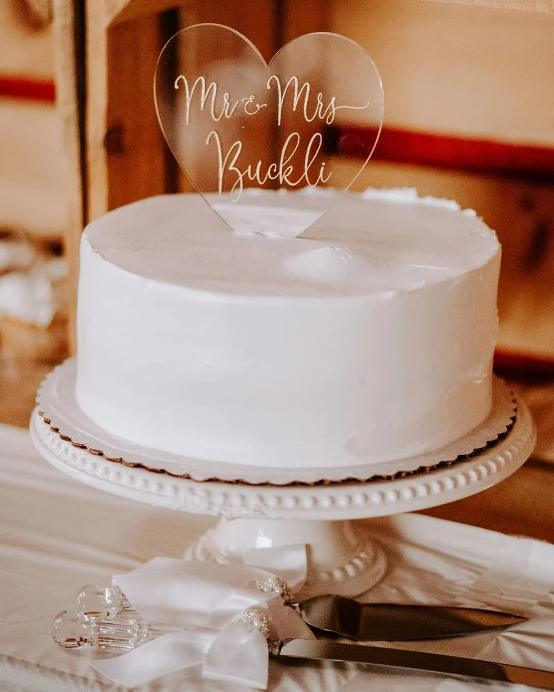 wedding cake with cutlery