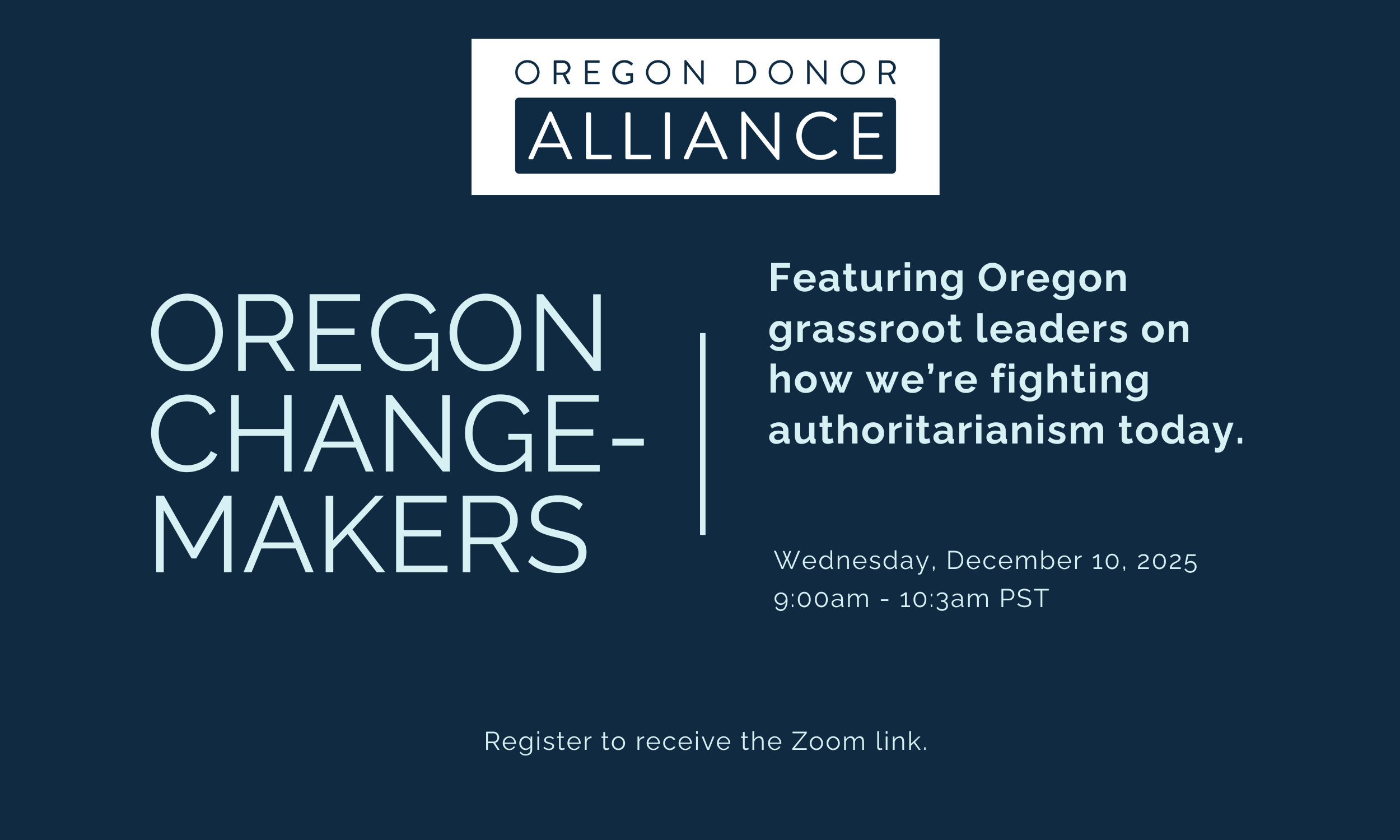 ODA's Oregon Changemakers Virtual Event
