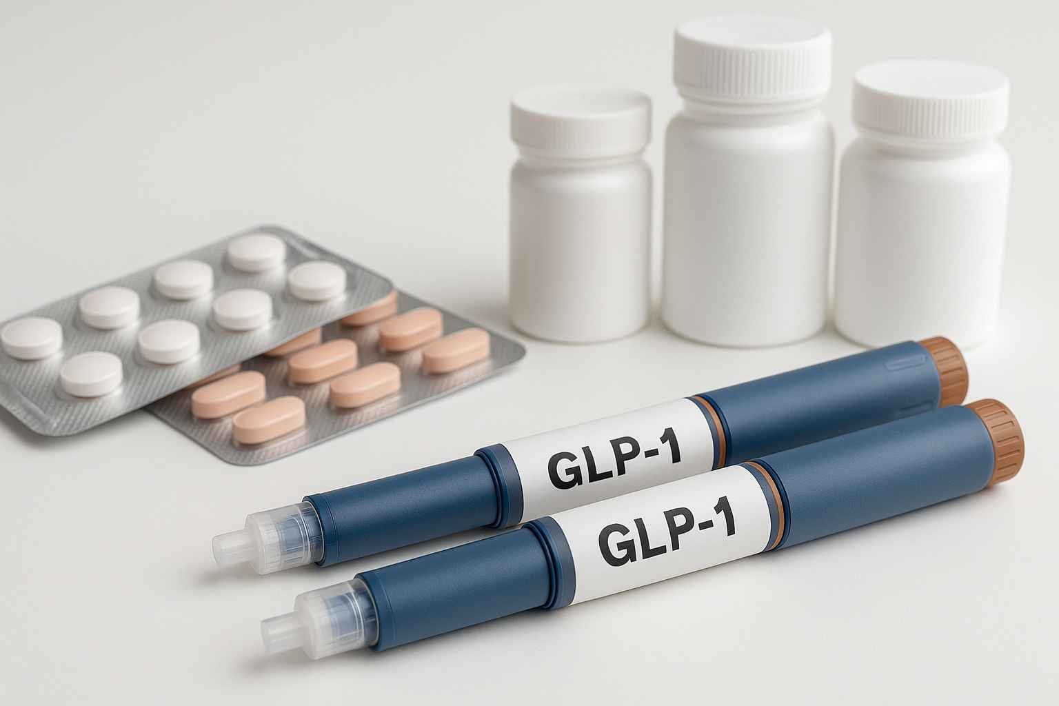 An image depicting various forms of GLP-1 medications