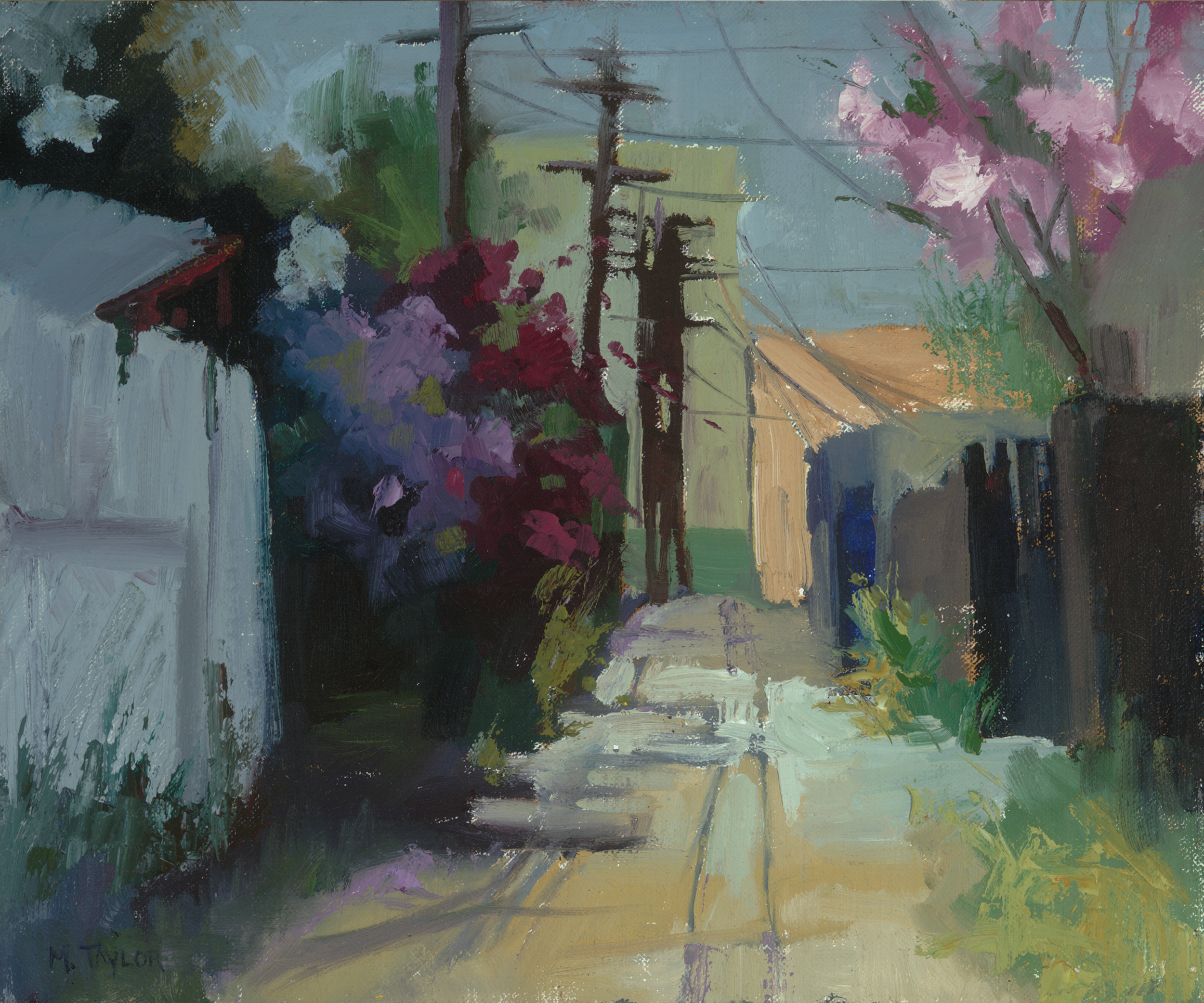 Spring in the Alley, 10 x 12, Oil on Linen Board