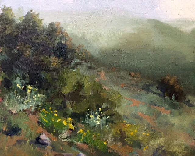 Misty Morning, Torrey Pines, 8 x 10, Oil on Linen Board