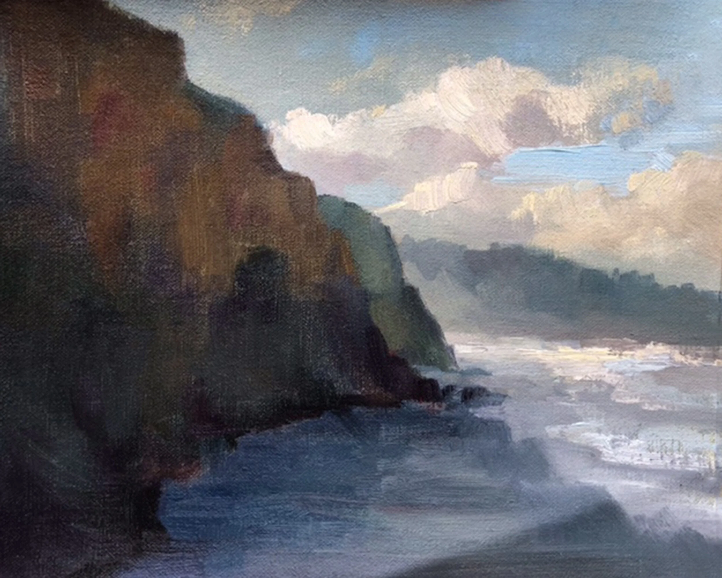 Foggy at Torrey Pines, 8 x 10, Oil on Linen Board