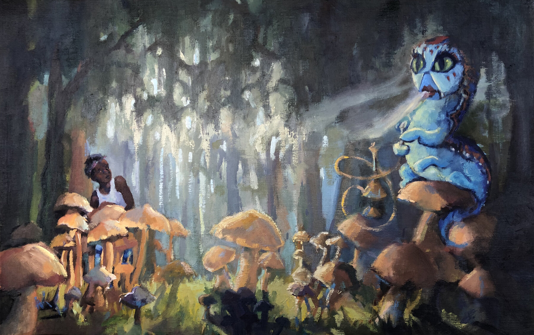 Alice in Mushroom Forest digital enhance.jpg