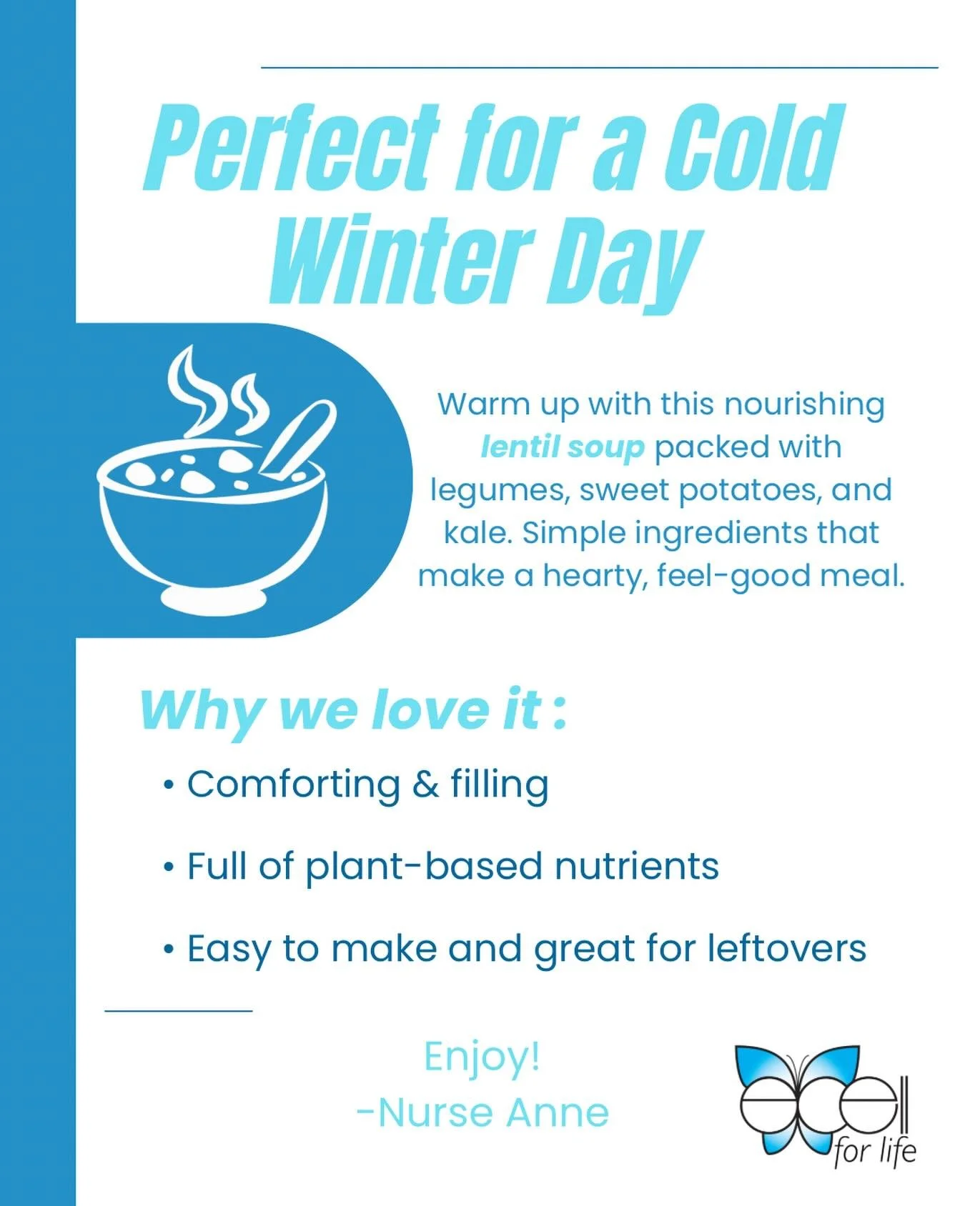 🍲 Lentil Soup for a Cold Winter Day

This cozy lentil soup is warm, hearty, and made with simple, nourishing ingredients like sweet potatoes and kale. It&rsquo;s easy to make, filling, and perfect for winter days.

Add a little Parmesan if you&rsquo