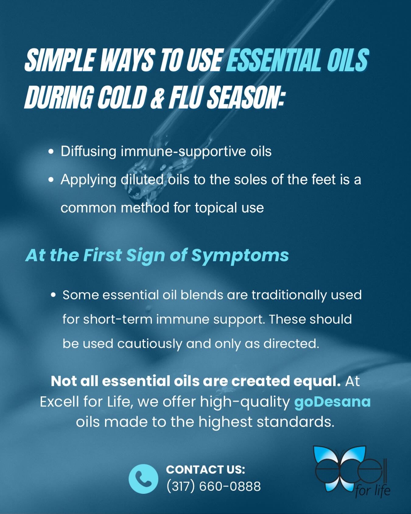 Simple Ways to Use Essential Oils During Cold &amp; Flu Season 🌿

Looking for gentle ways to support your wellness routine? When used properly, essential oils can be a helpful addition.

✨Common uses include:
 &bull; Diffusing immune-supportive oils
