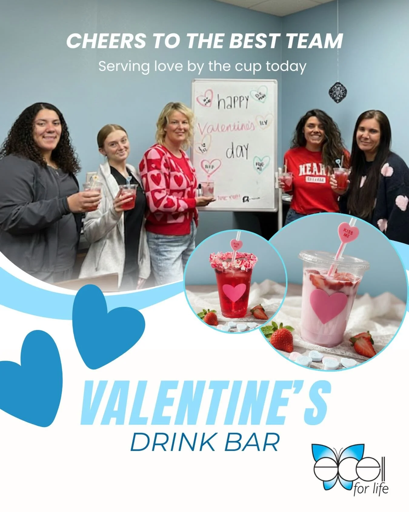 Celebrating Valentine&rsquo;s Day with a special drink bar for our amazing team 💗 Thank you for the care, compassion, and dedication you bring every day. 

#HealthcareWithHeart #ValentinesVibes #excellforlife