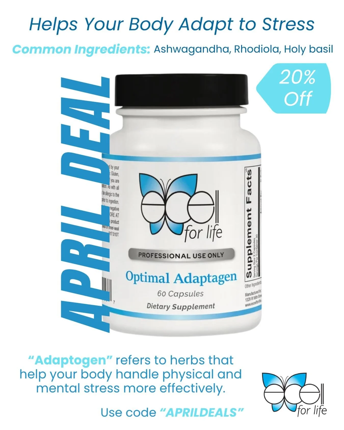 Adaptogens are commonly used for chronic fatigue symptoms.

Helps with:
Midday crashes
Mental exhaustion
Feeling &ldquo;run down&rdquo;

👉 Why it matters: Targets the root cause (stress + hormone imbalance), not just the symptom

#ExcellforLife #Opt