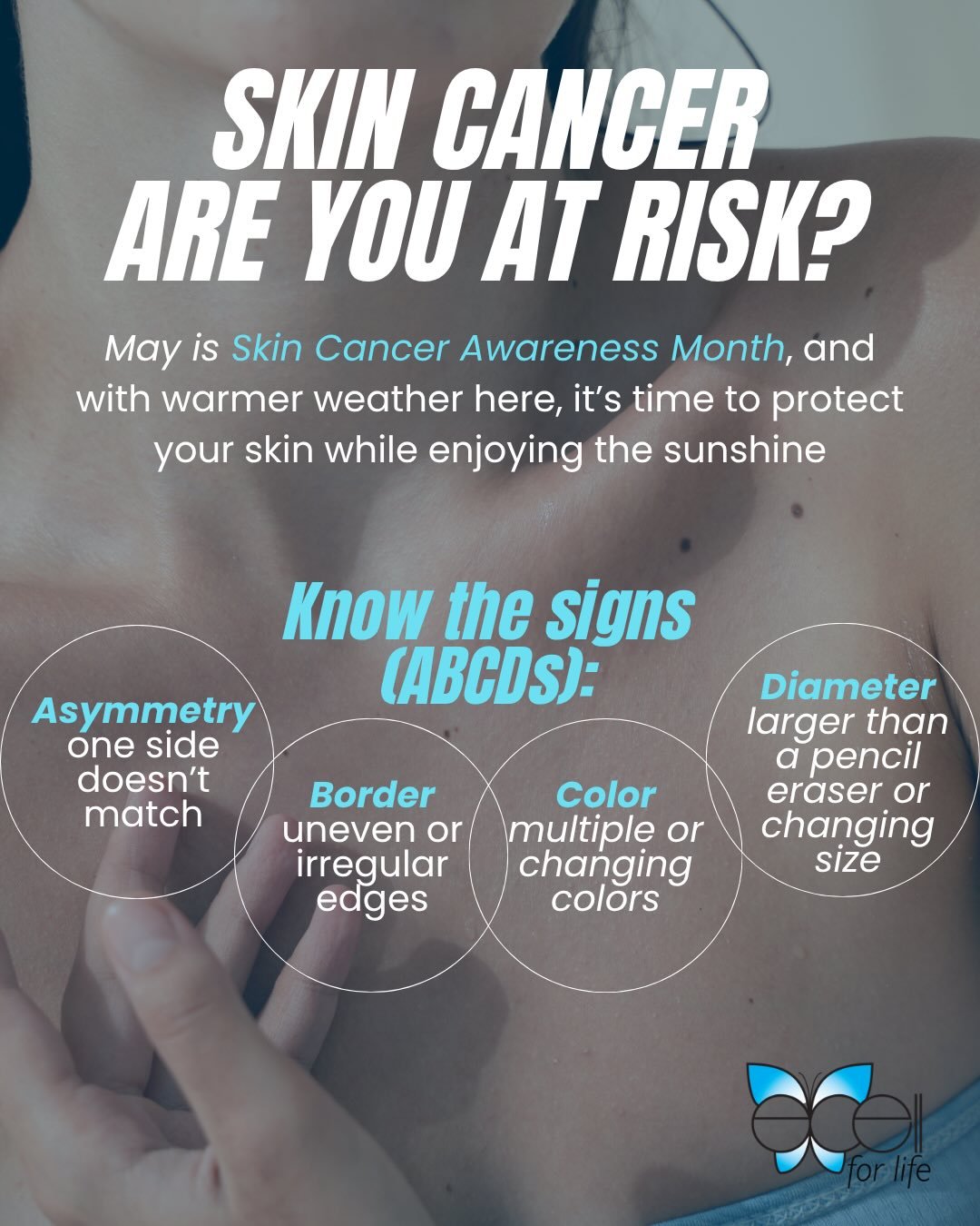☀️ Skin Cancer: Are You At Risk? ☀️

May is Skin Cancer Awareness Month 🌿 A reminder that protecting your skin today can protect your health for years to come.

Skin cancer is the most common cancer in the U.S., but early detection and prevention ma