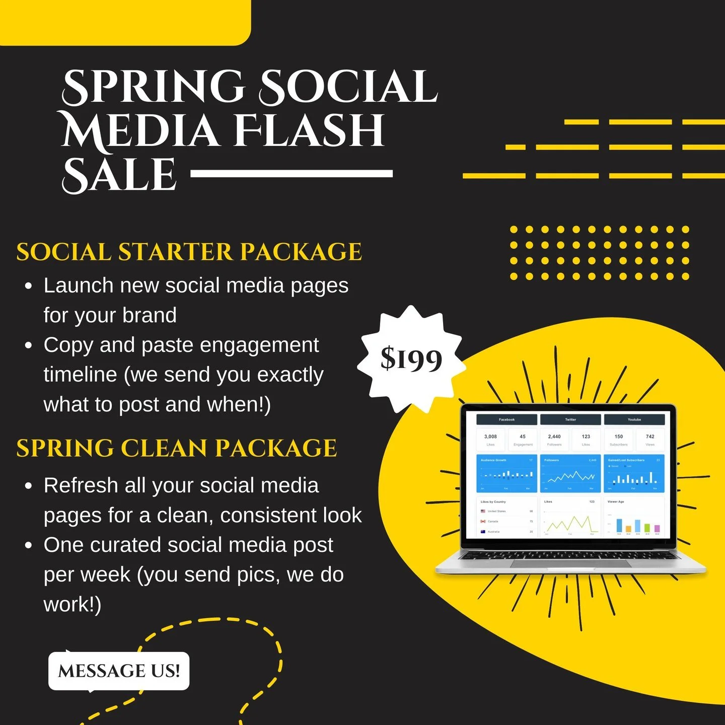 Sooooo... When are you going to get around to setting up or refreshing those social media pages? How about today? 😬

#webdesign #webdevelopment #socialmediamanager #socialmediamarketing #growyourbusiness #sale