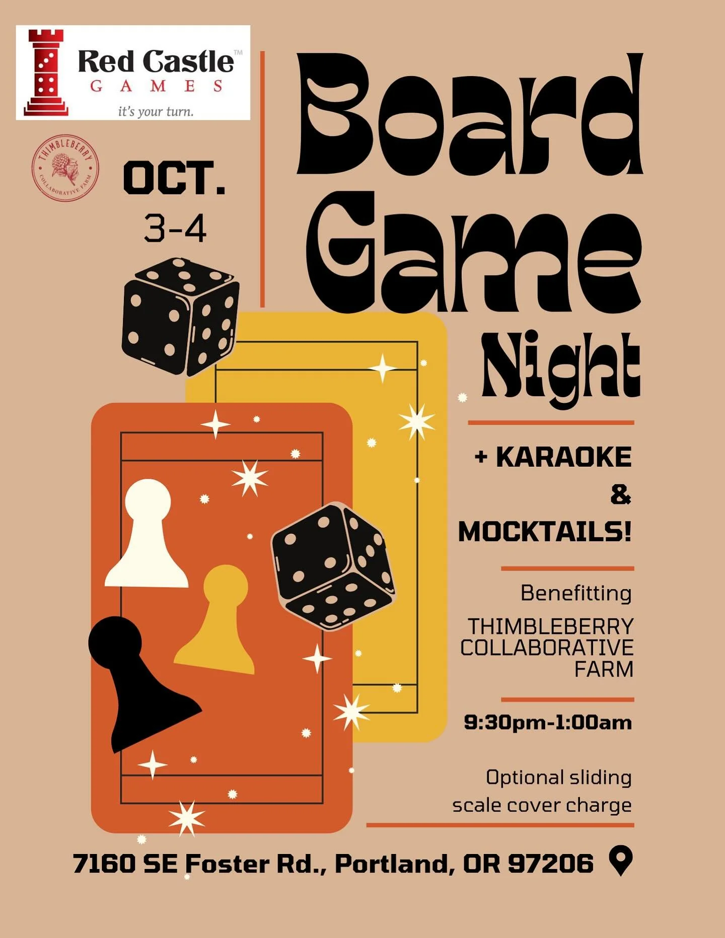One week from today! @redcastlegames has kindly offered to dedicate their next Club Castle event to raising funds for Thimbleberry Collaborative Farm. Club Castle is an all-ages board game and karaoke party, hosted by Red Castle Games and Ruby Brews.