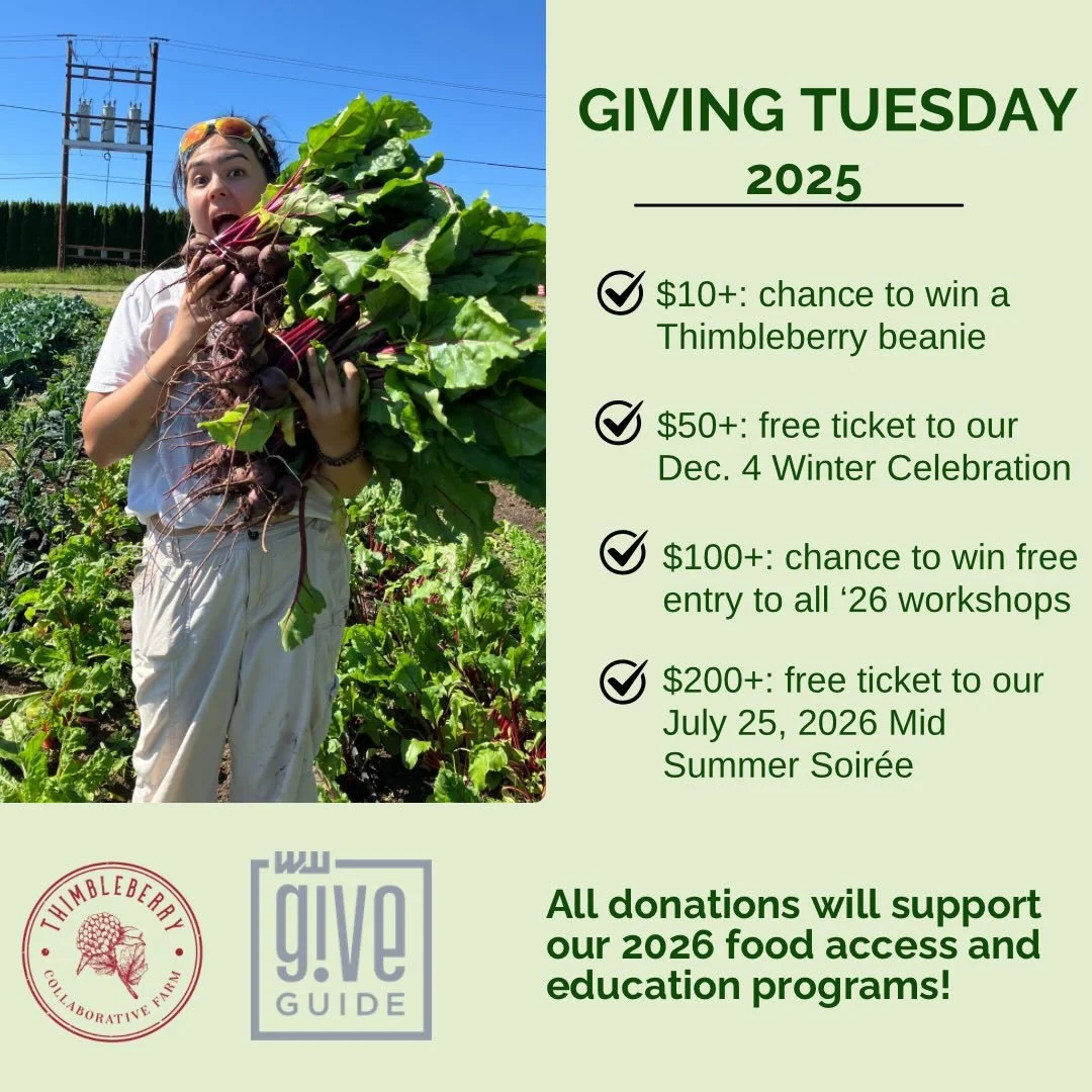 ✨Giving Tuesday (Dec. 2) is almost here and we have some exciting incentives for donors this year! Here are the prizes that you could win if you support Thimbleberry&rsquo;s food access and education programs on Tuesday by donating to our Give!Guide 