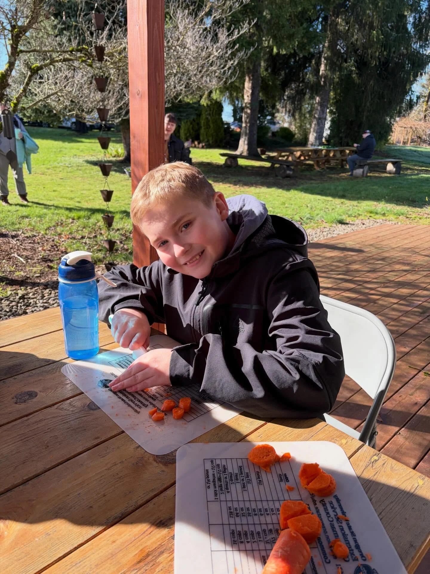 The Homeschool Adventure group joined us yesterday for our first field trip of the season! We started seeds and talked about what it takes for a seed to grow into a plant that we can eat, we direct seeded some wasabi arugula in grow bags in the garde