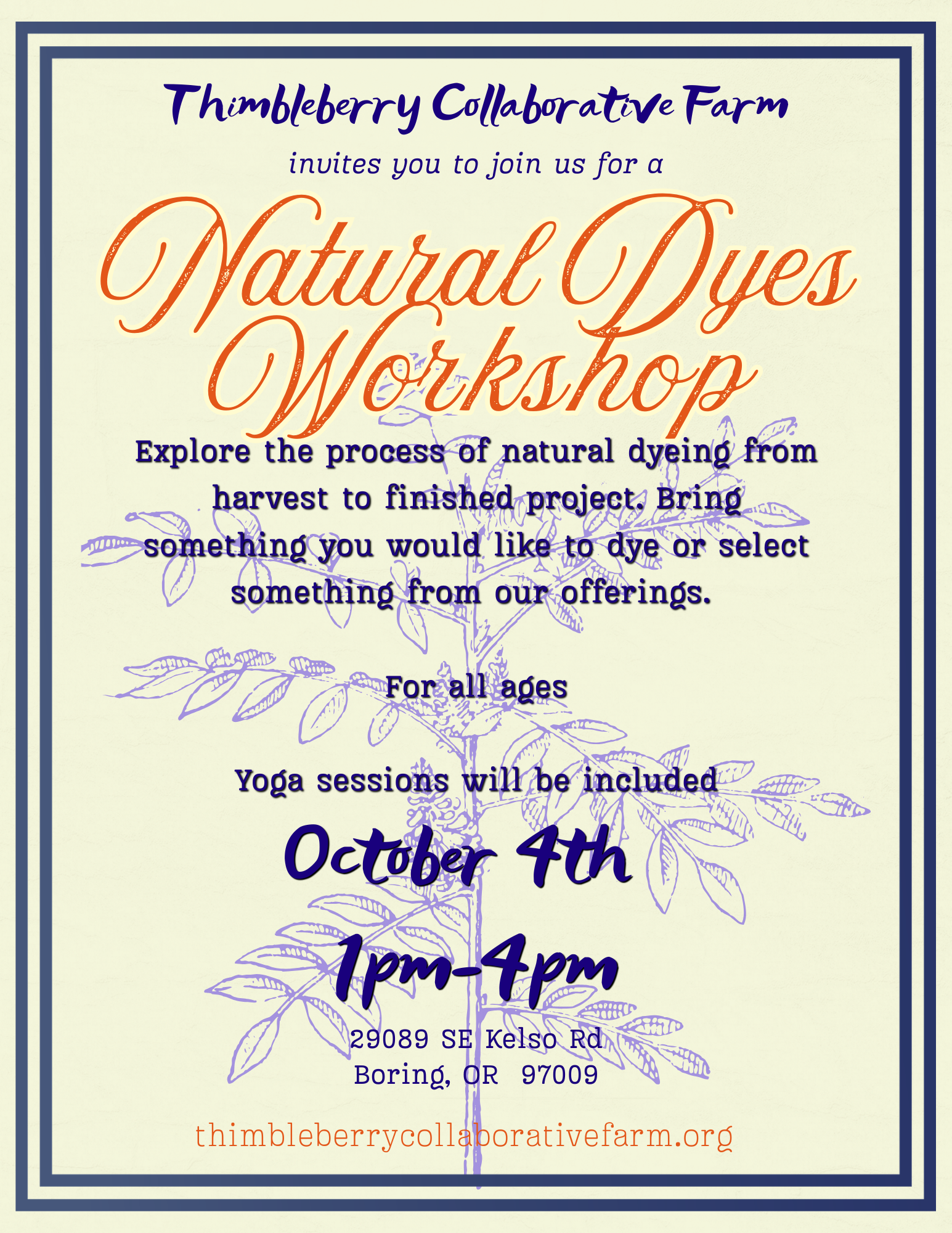 Natural Dyes and Yoga Workshop