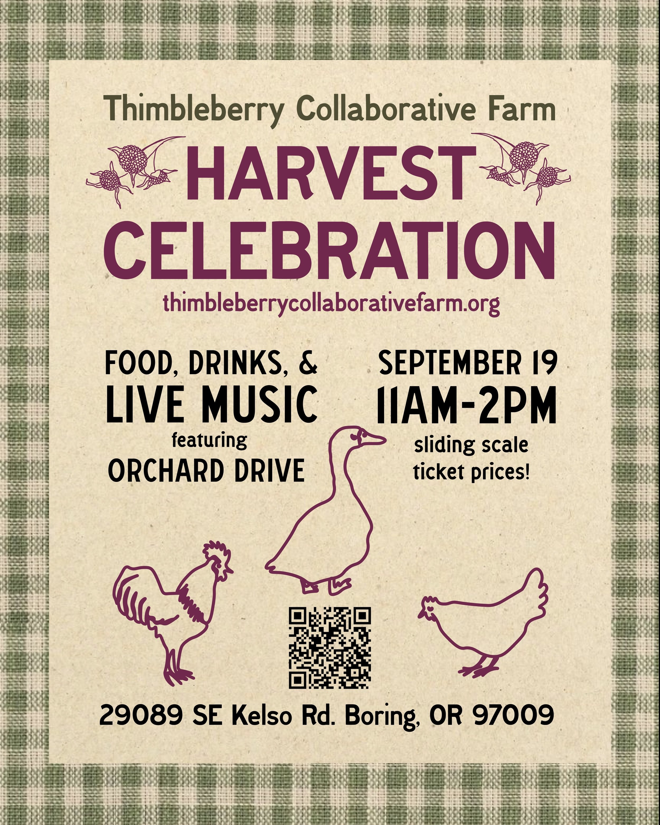 🌾 Our 5th annual Harvest Celebration is coming up on September 19th, 11am-2pm! You&rsquo;re invited to join us for delicious Oaxacan food made with Thimbleberry produce by @lacucharallc , music by @orcharddriveband , beer/ cider/ wine/ nonalcoholic 