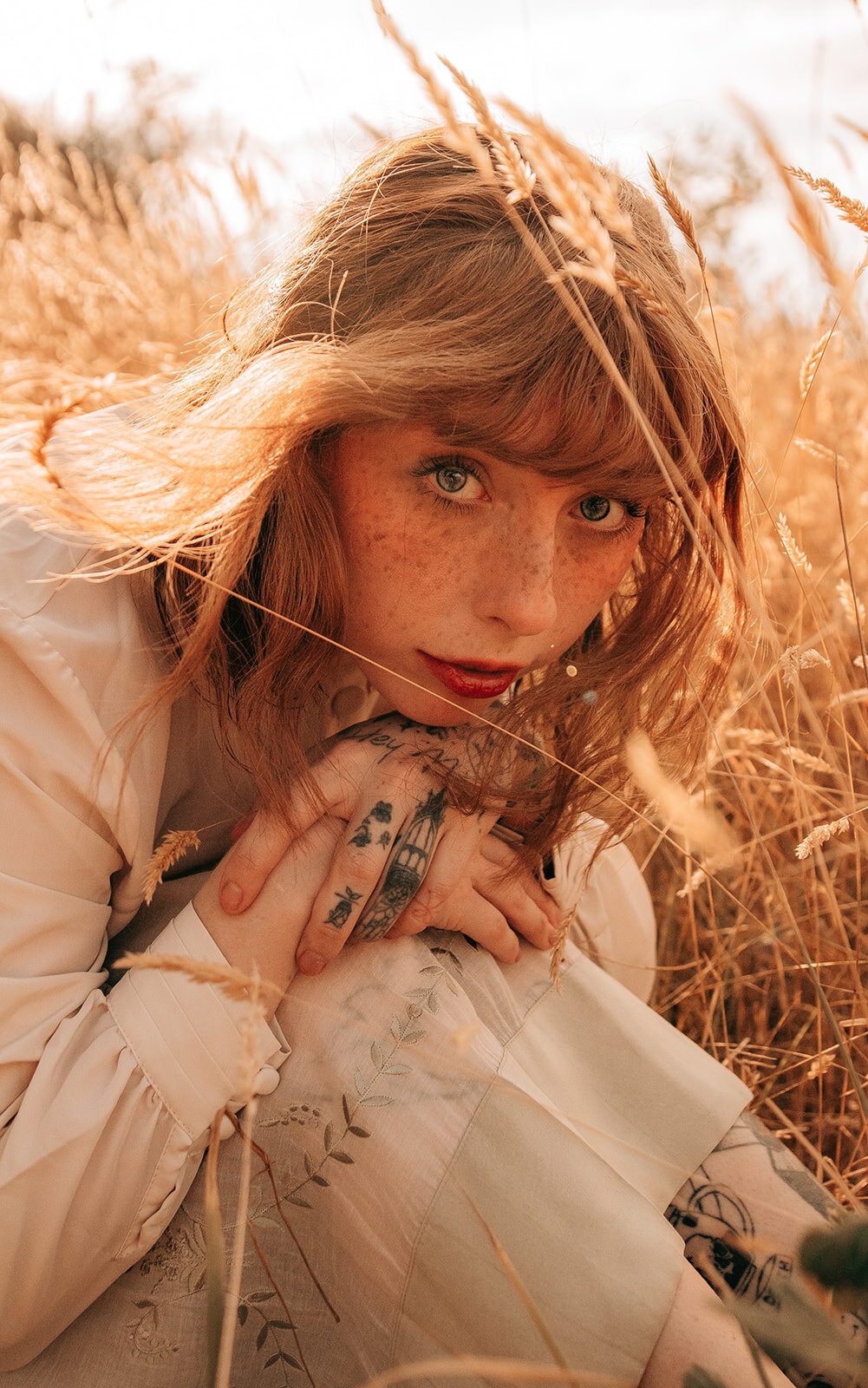 Women posing for a portrait during a photography session during in Portland, Oregon