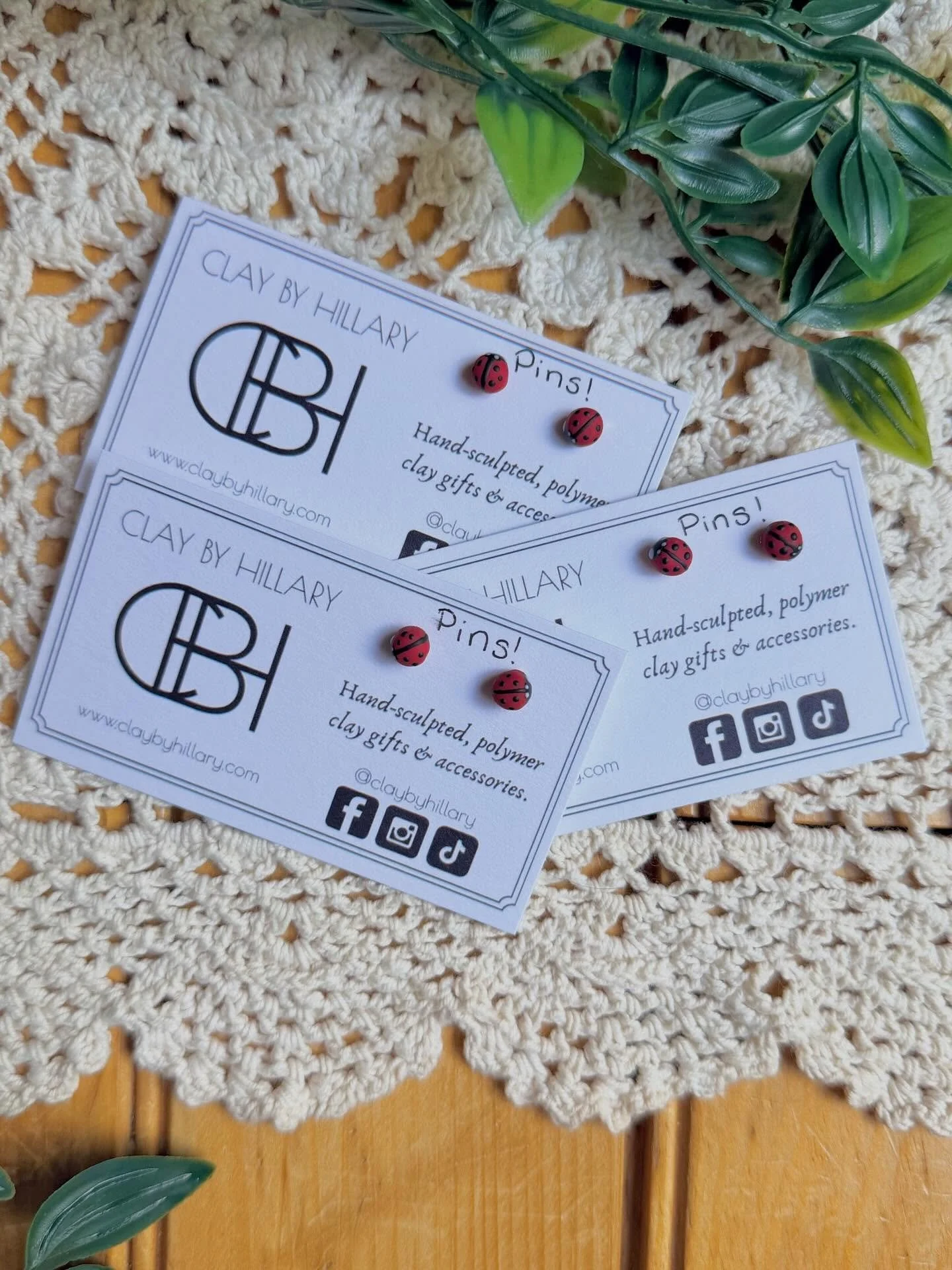They&rsquo;re back! I&rsquo;ll have a new batch of ladybug pins with me this Sunday at @bullhousewinery 🐞
You can also find a made-to-order option to order these on my website!