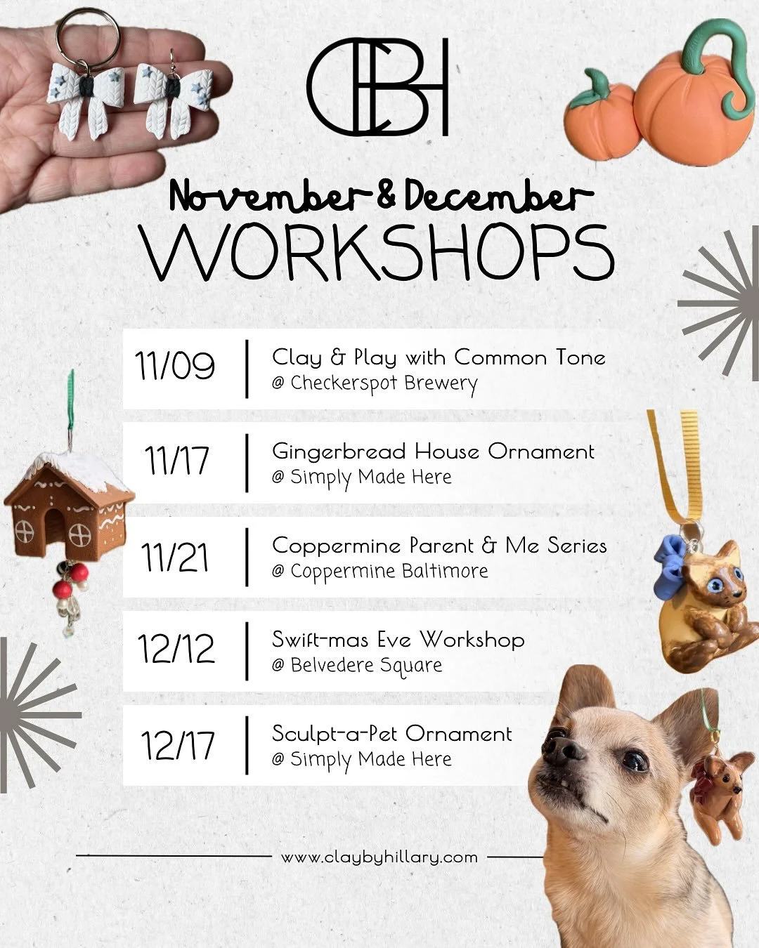 Here are the remaining workshops for 2025! Tickets and more information can be found using the link in my bio. Comment your favorite below!
