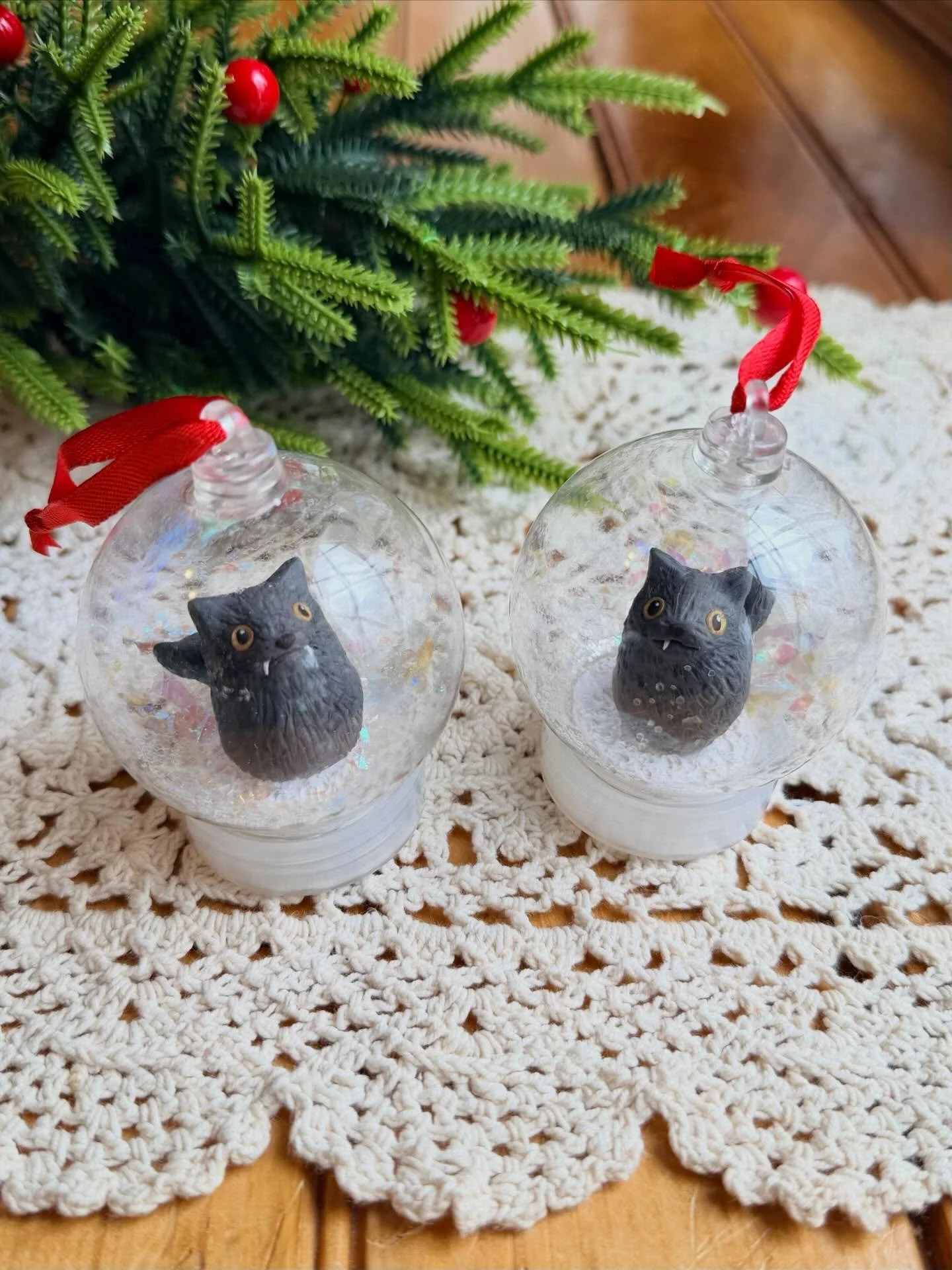 I&rsquo;m also bringing these VERY limited Yule Cat ornaments with me tomorrow! Swipe for a cameo from my Queen Yule Cat. See you TOMORROW from 11-4 at @whitehallmillbaltimore ❄️