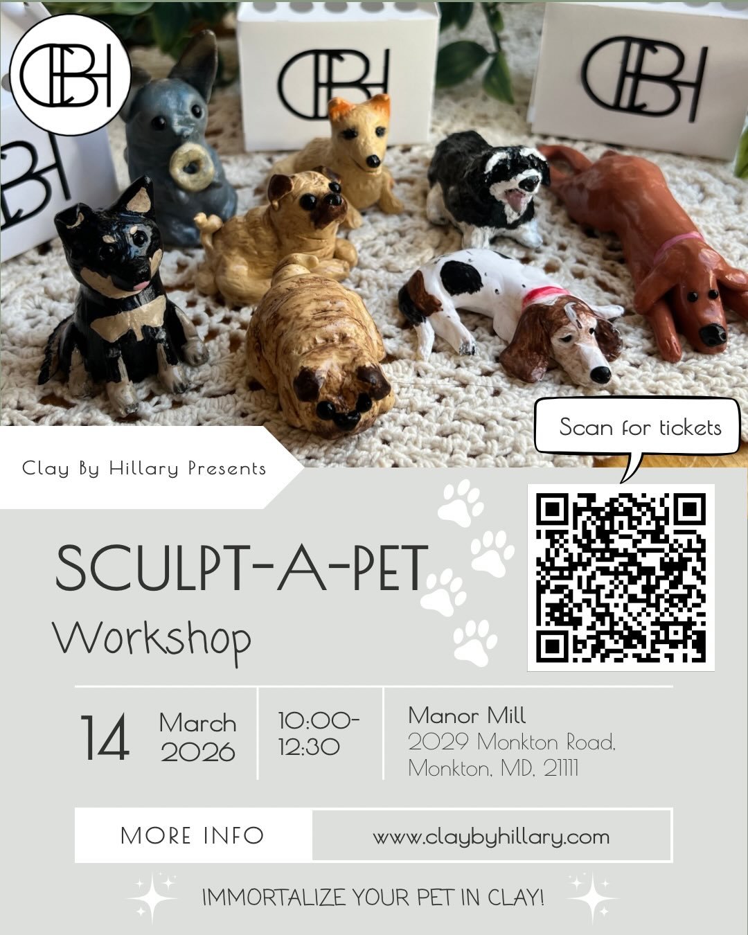 Coming in March - Sculpt-a-Pet Workshop at Manor Mill Monkton! Check out the link in my bio for more information and tickets. 🐾