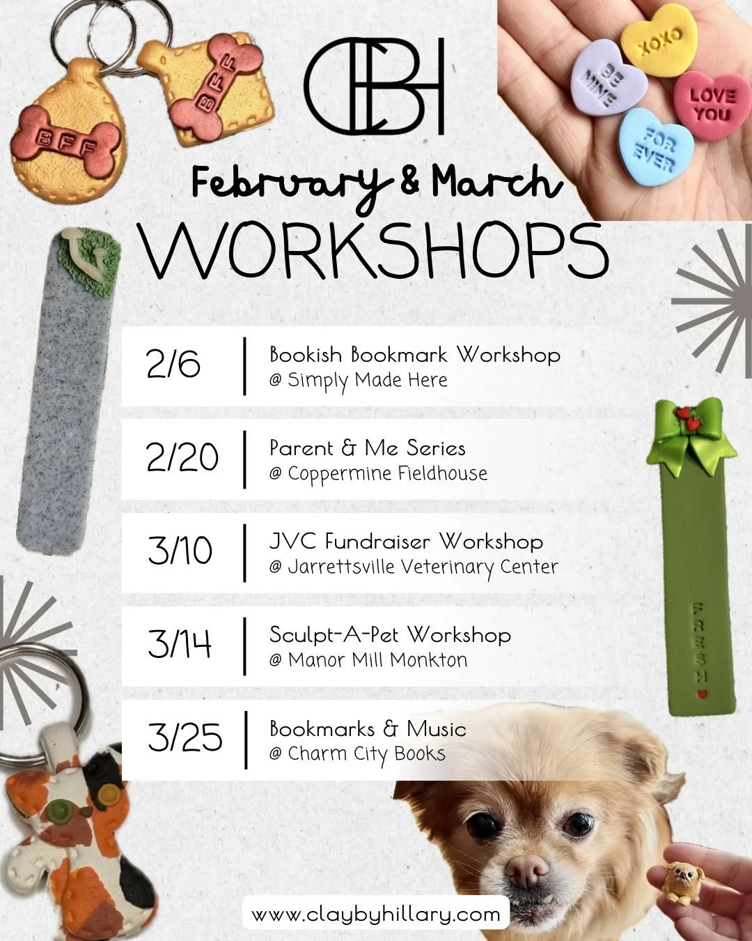 ✨UPDATE✨
I&rsquo;ve added one more winter workshop to the list! We will be having another bookmark workshop at @charmcitybooks with special musical guests @commontonemusic !

There are some fun workshops coming up in the next two months! You can find