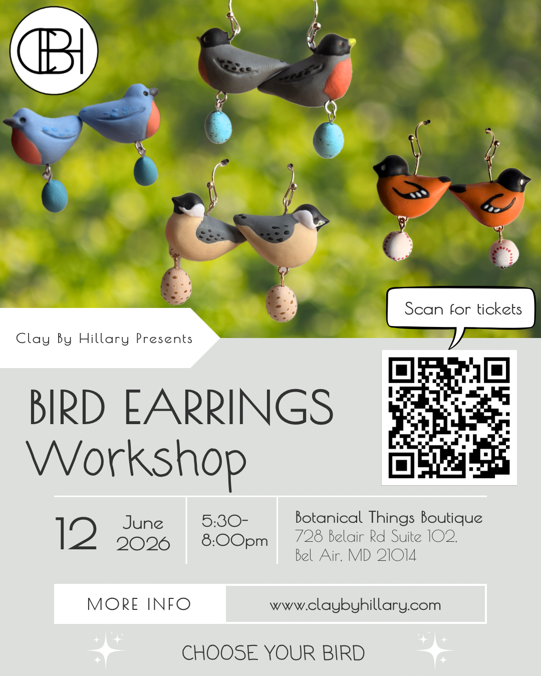 Bird Earrings Workshop