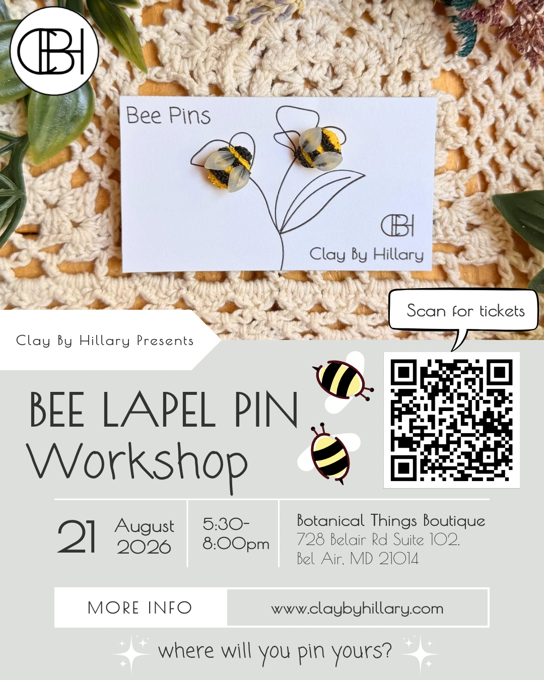Bee Pin Workshop