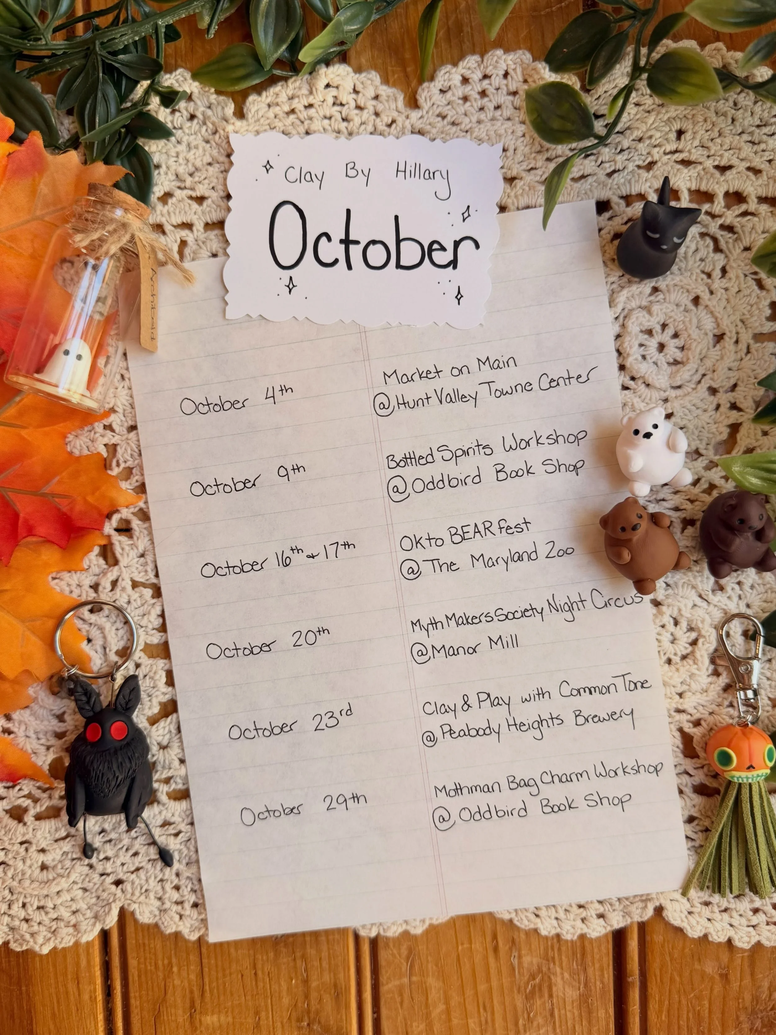 Experimenting with a new monthly calendar layout so I can rely on Canva a little less and make a little more with my hands! I also have an additional event added to October&rsquo;s schedule! Swipe for more ➡️ 
Tickets and information can be found usi