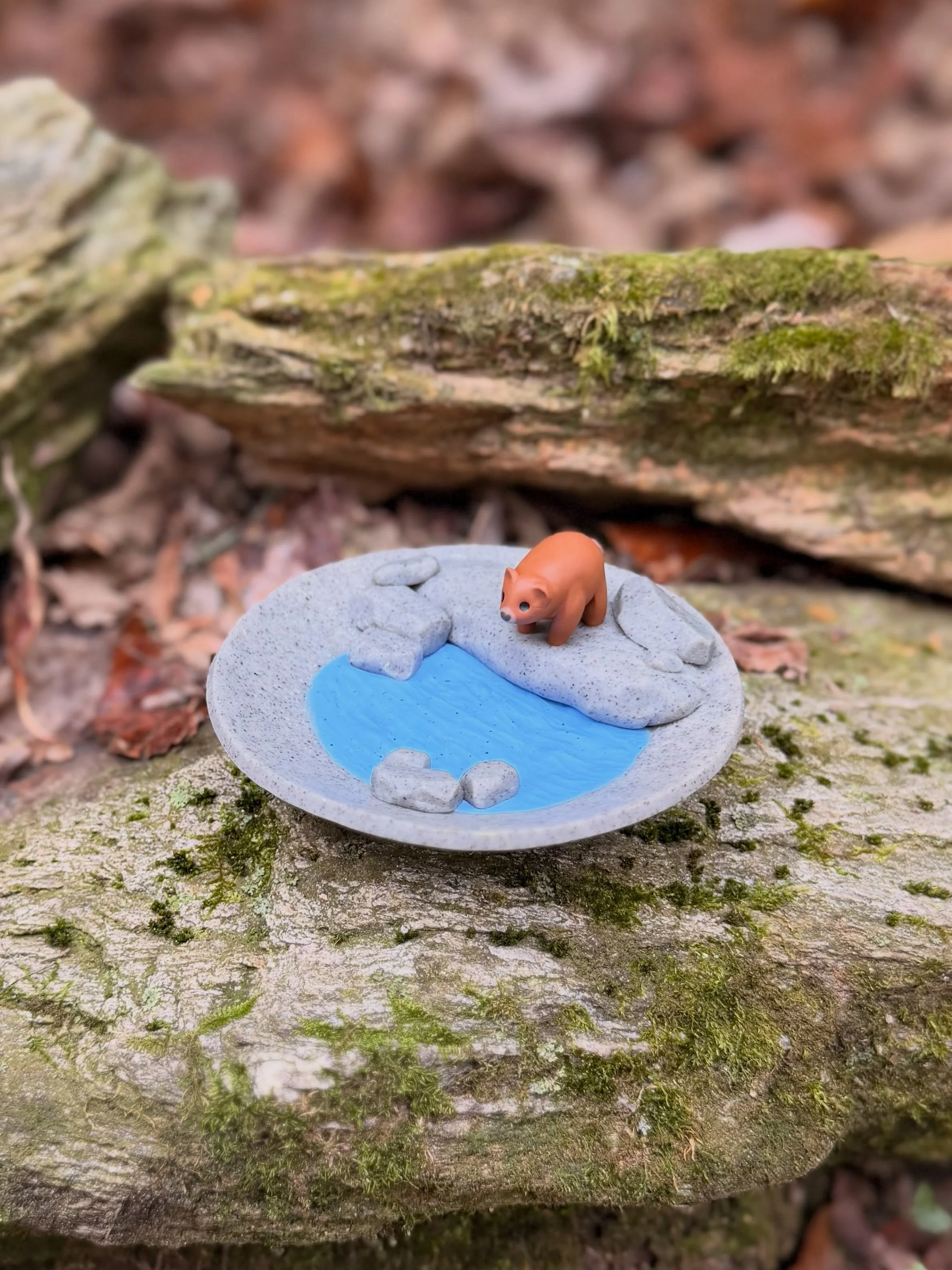 Oktobearfest starts TOMORROW EVENING! I made these little trinket dishes for the occasion and I&rsquo;m particularly proud of the fishing bear 🐻 Comment below if I&rsquo;ll see you at the @marylandzoo tomorrow or Saturday!