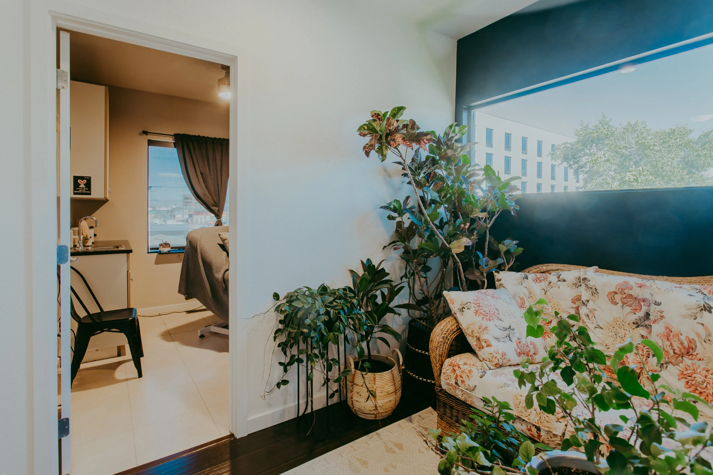 Spa waiting area and waxing room