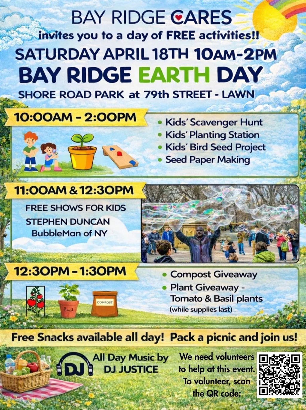 A day of FREE activities for the whole family! Join us at the 79th Street Park at Shore Road on Saturday April 18th! #EarthDay #community #FamilyFun #BayRidgeCares