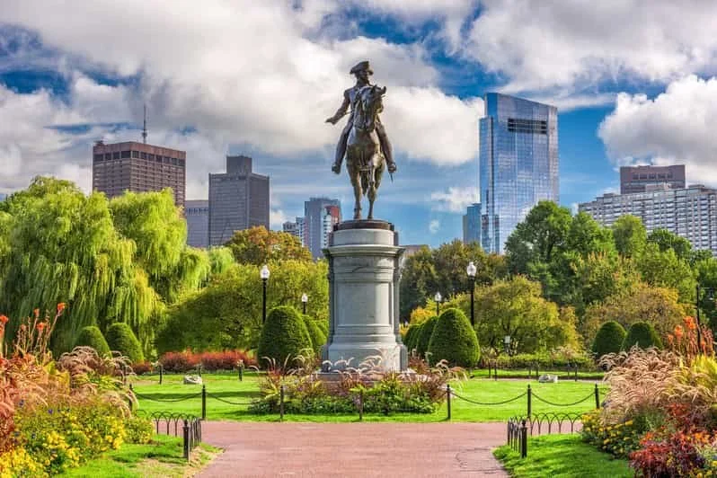 Historic Statue of Paul Revere in the Boston Commons