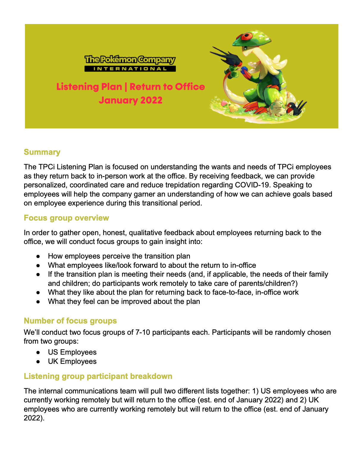 TPCi Return to Office Research + Plan