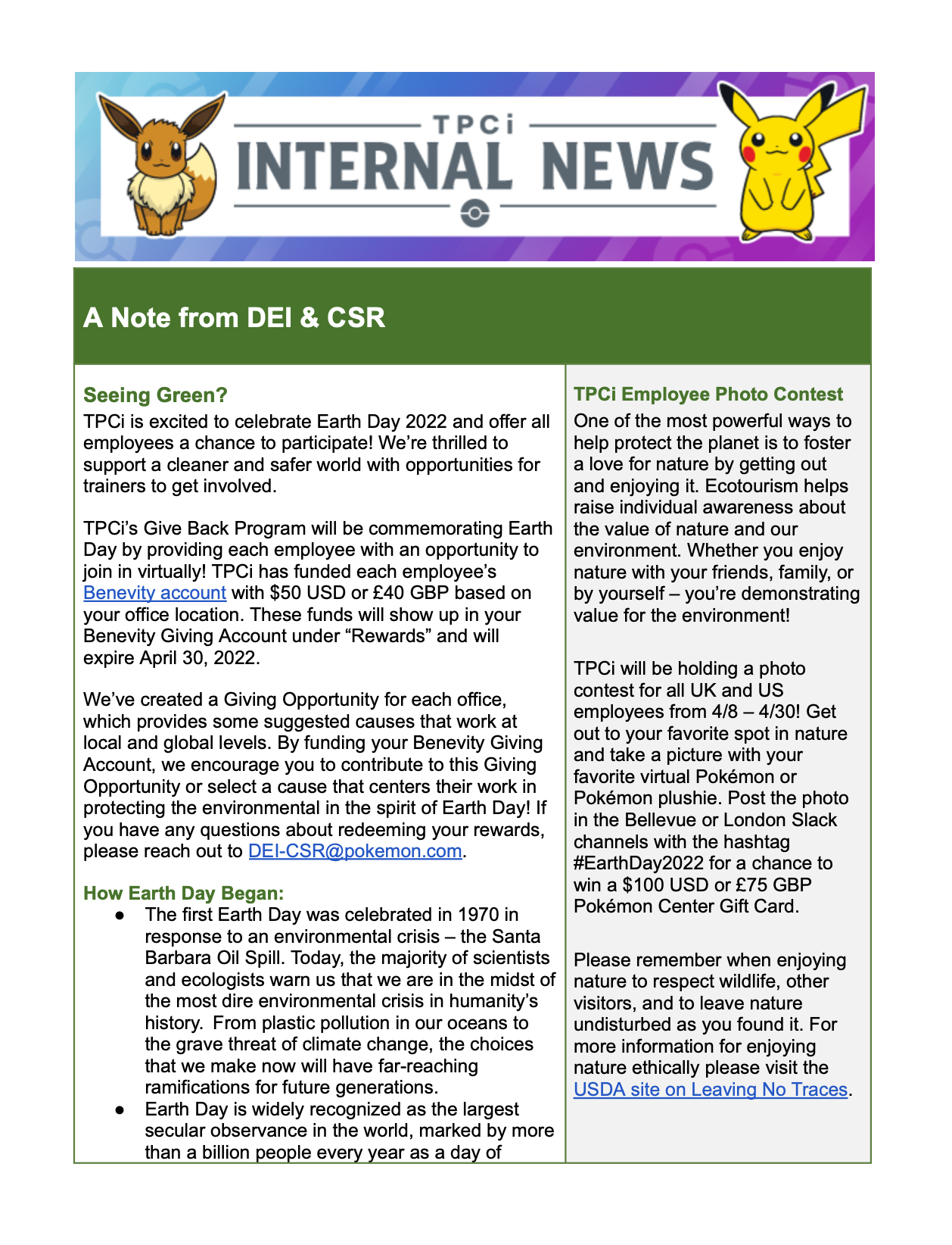 Earth Day Communications