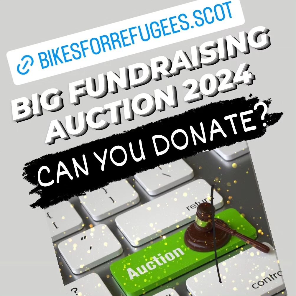 CAN YOU DONATE TO OUR BIG ONLINE FUNDRAISING AUCTION 🧡

We are running an online auction throughout this year's Edinburgh Festival of Cycling @edfoc

We need your donations for auction. Every penny raised will support New Scots refugees access to fr
