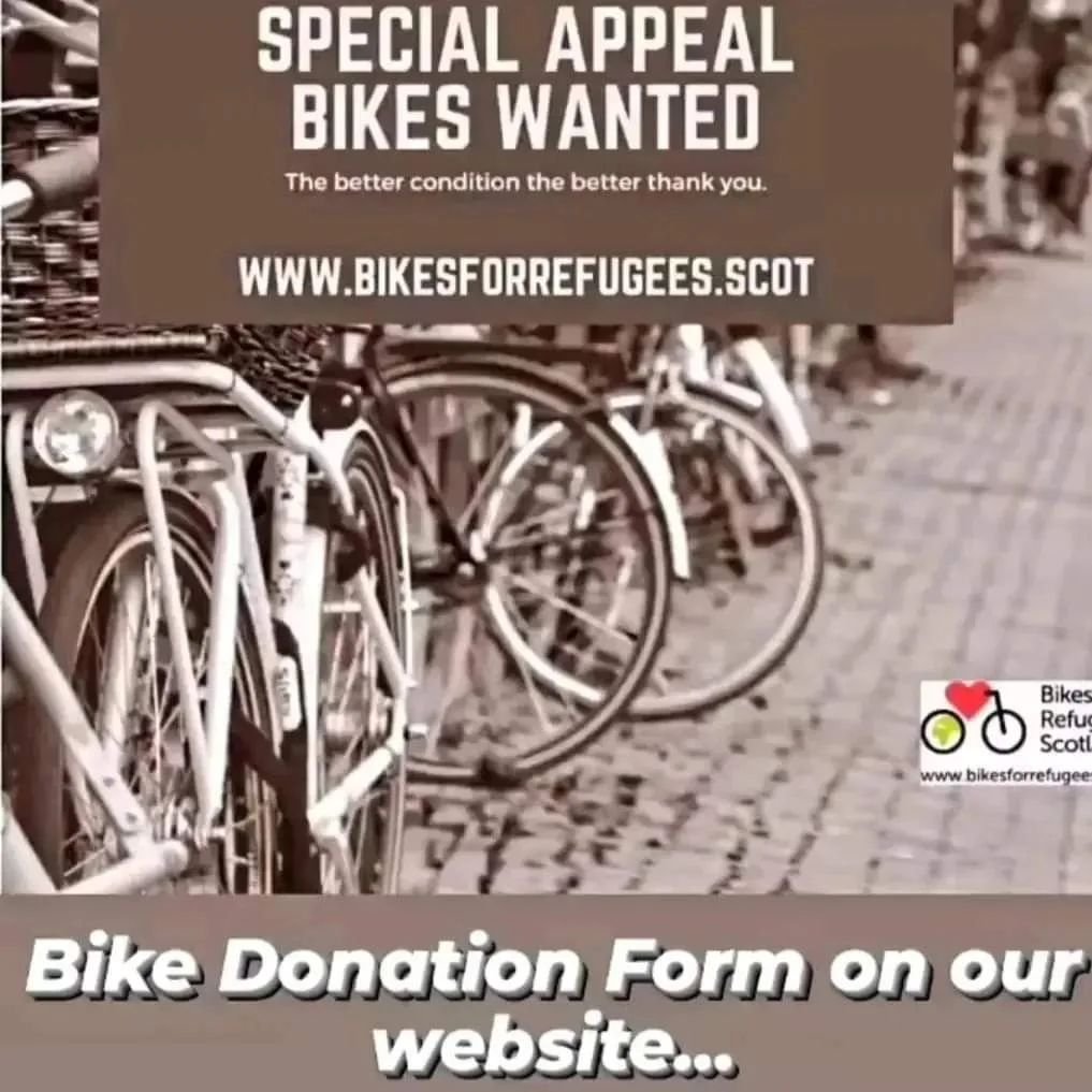 Communities have donated nearly 3000 bikes for refugees over the last 7yrs.

Your support has been incredible but we still need your help. 

We have many people on our waiting list &amp; we can't do what we do without your bike donations.
Please dona