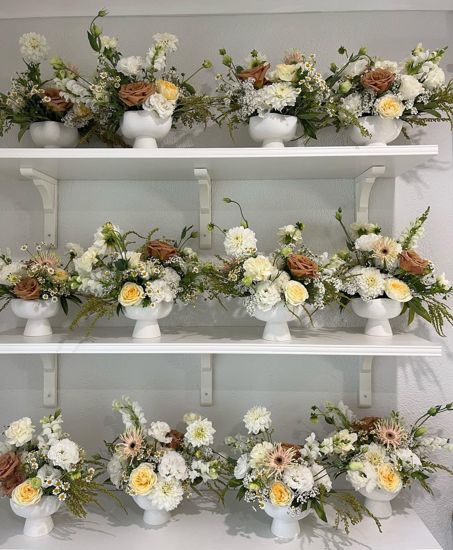 Compotes sitting pretty on our studio shelves 🌼
⠀⠀⠀⠀⠀⠀⠀⠀⠀
These beauties were for Kathryn &amp; Tom and were the perfect addition to their reception tables at @malibraefarm . The colours complimented the rustic vibe of the room perfectly. 
⠀⠀⠀⠀⠀⠀⠀⠀⠀
