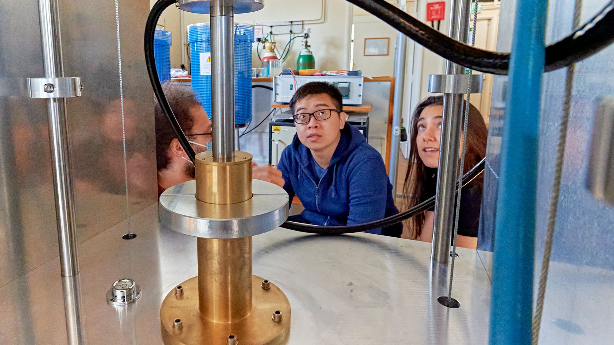 PhD students in the laboratory