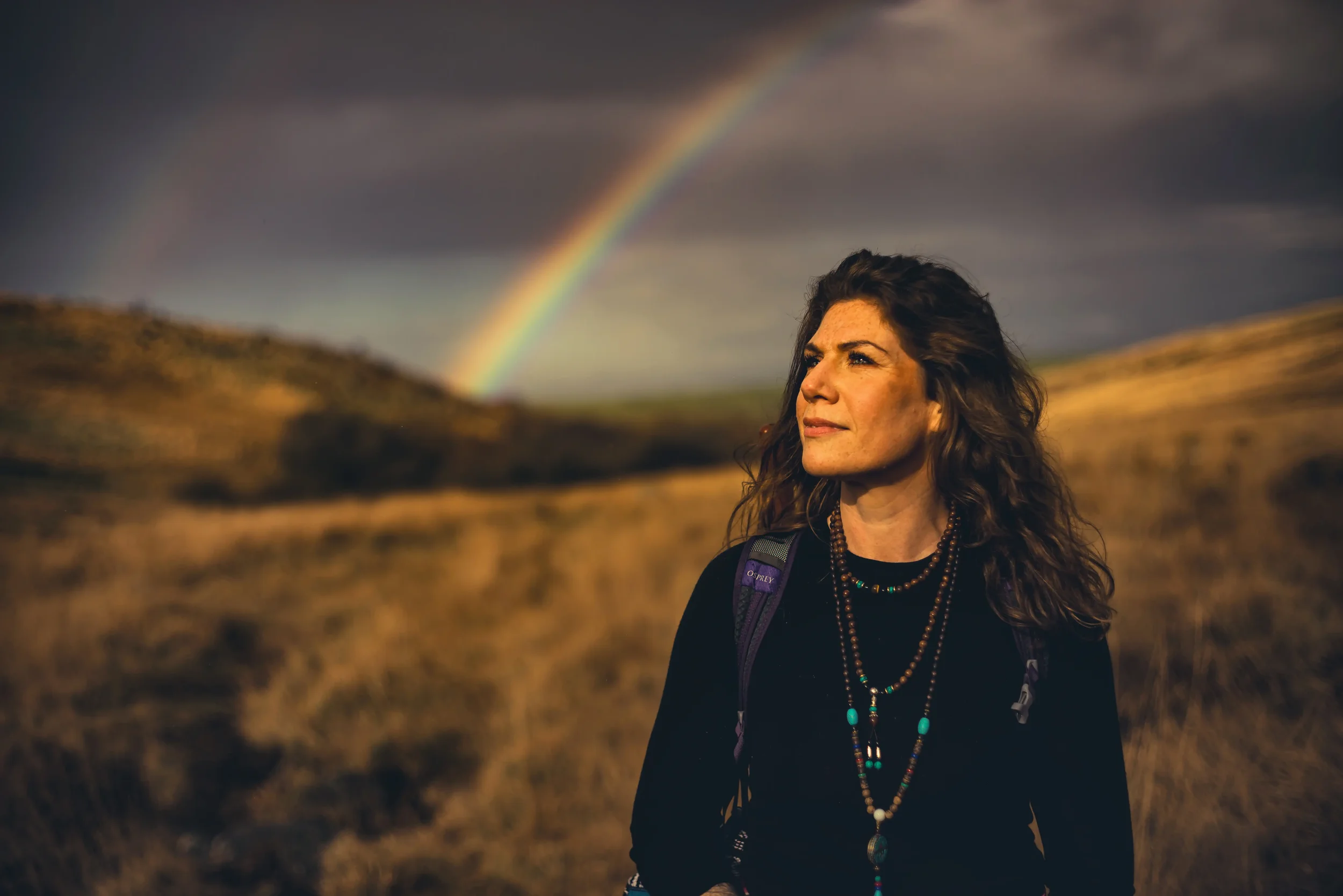 Jessica & two of the many Rainbows we encountered by The West Okement River