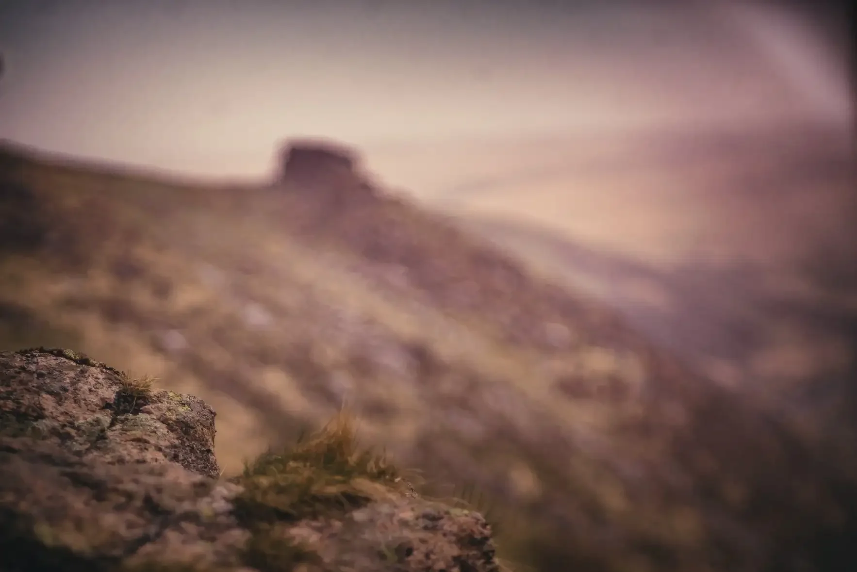 Projector lens capture of Tavy Cleave on Dartmoor