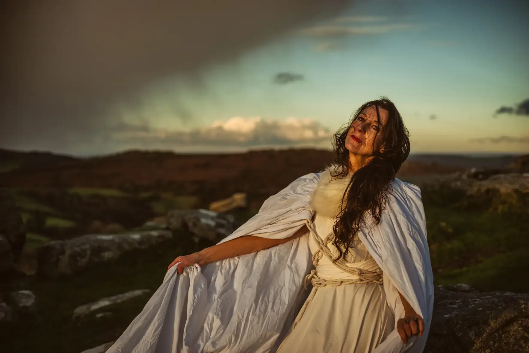 Tara Beckerley - Chung, Spiritual Teacher, photographed on Hound Tor