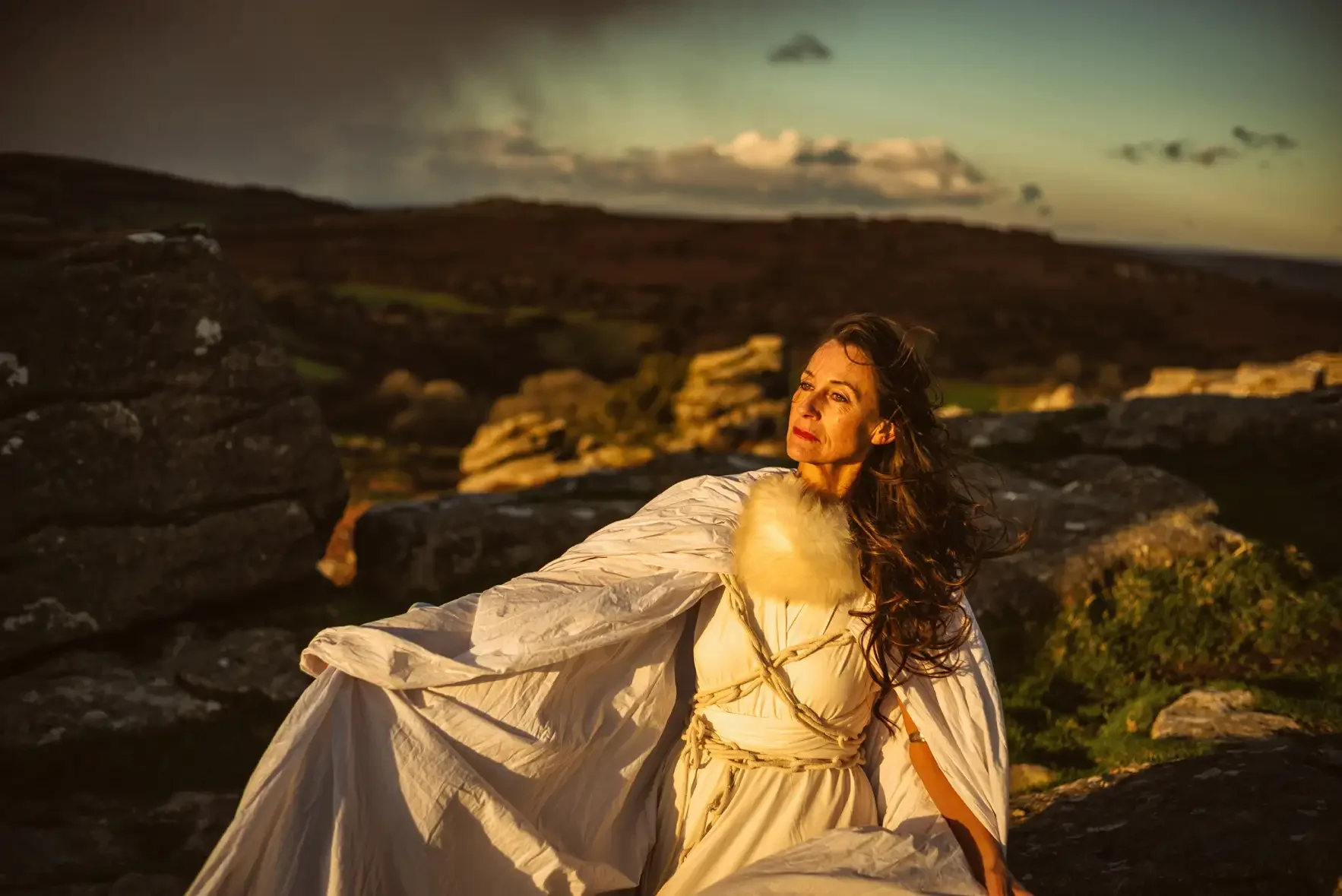 	
Spiritual Teacher Tara Beckerley - Chung photographed on Hound Tor by Glavind Strachan Photography