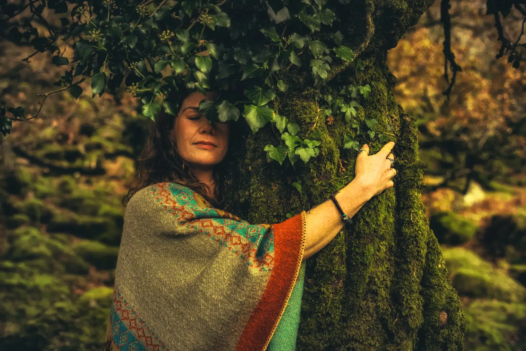 A little bit of Tree Hugging never hurt anybody - on the edge of Black-a-Tor Copse on Dartmoor