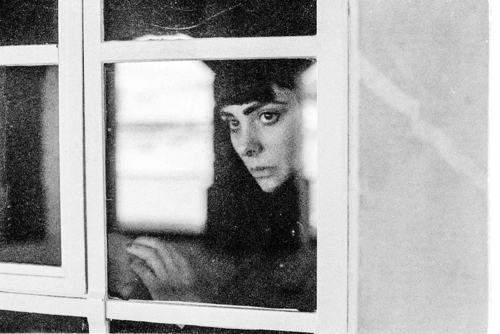 Lisa - shot at The Royal William Yard in Plymouth on black and white film and developed and scanned at home - a New Wave Cinema vibe going on!