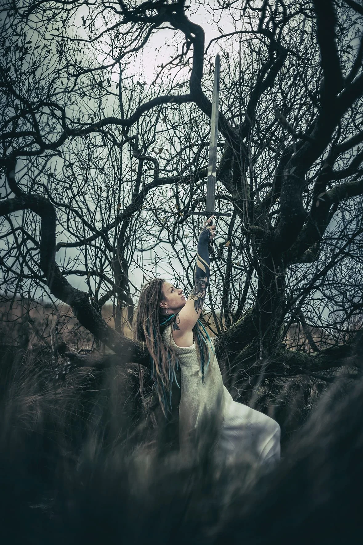 Magical Photoshoots in Devon - by Glavind Strachan - Charlie in a brook on Dartmoor