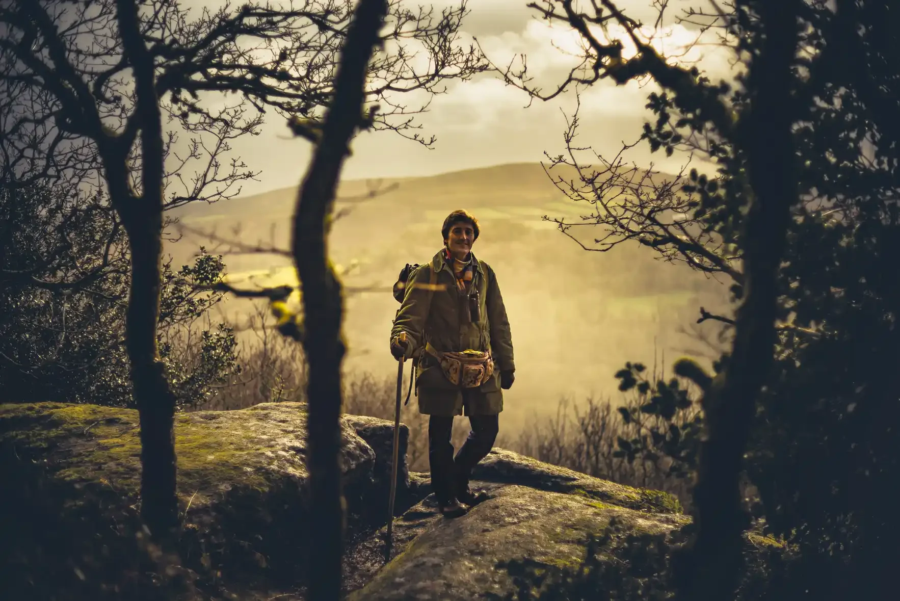 Our eventual interview spot - looking out over Lustleigh Cleave