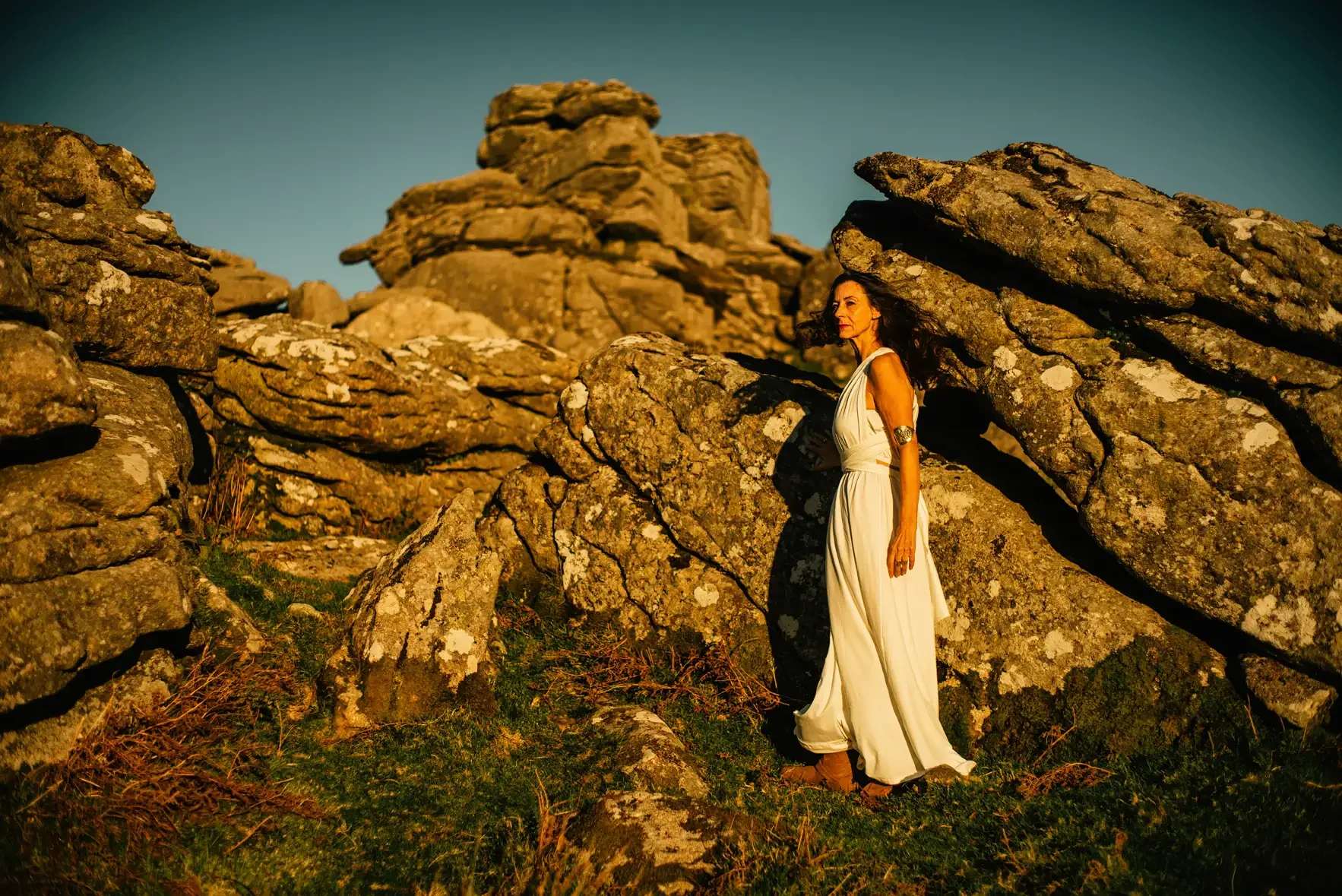 Tara Beckerley - Chung, Spiritual Teacher, photographed on Hound Tor