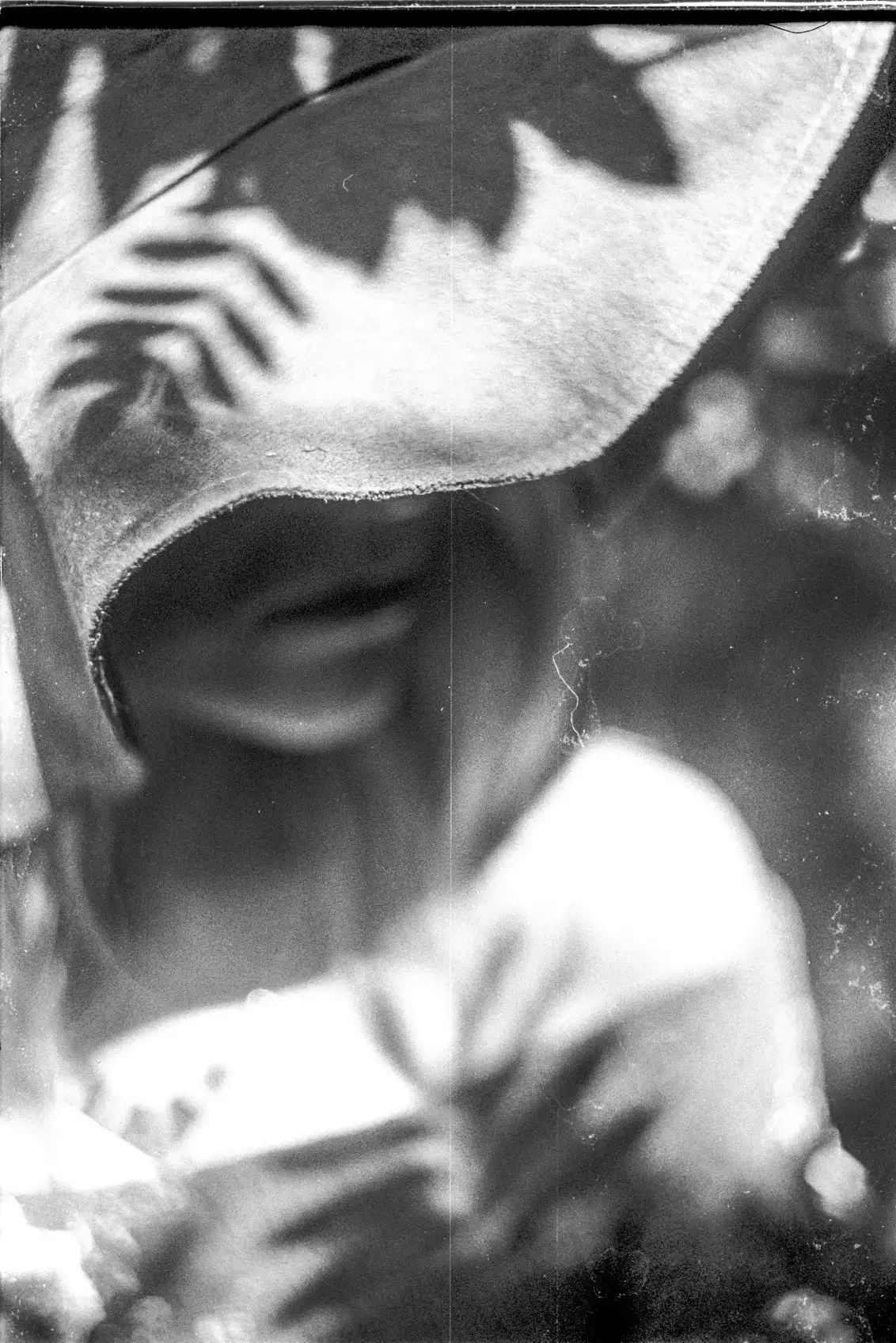 Charlotte in Simmons Park in Okehampton, shot and developed on black and white film