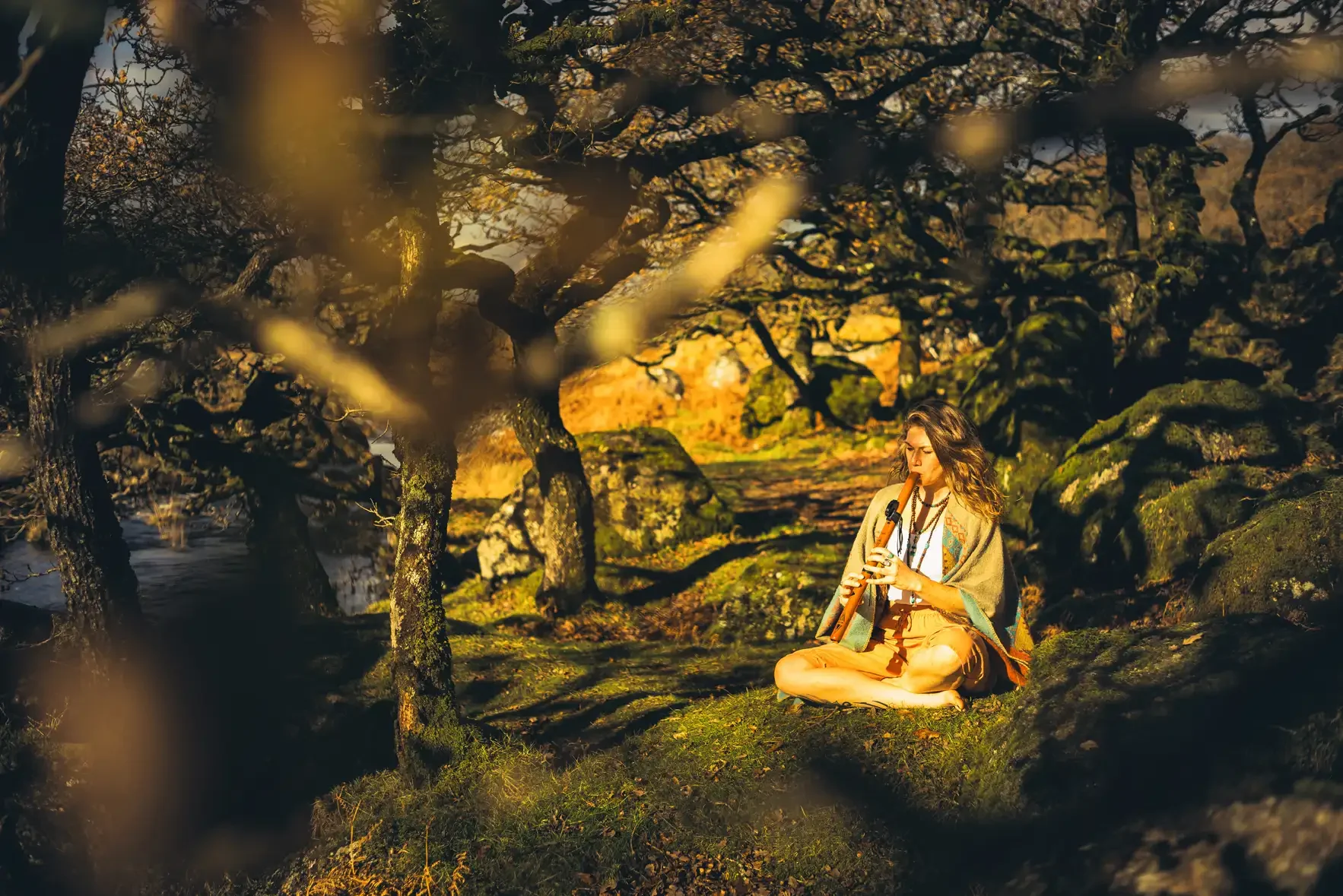 Playing the Flute on the edge of Black-a-Tor Copse on Dartmoor
