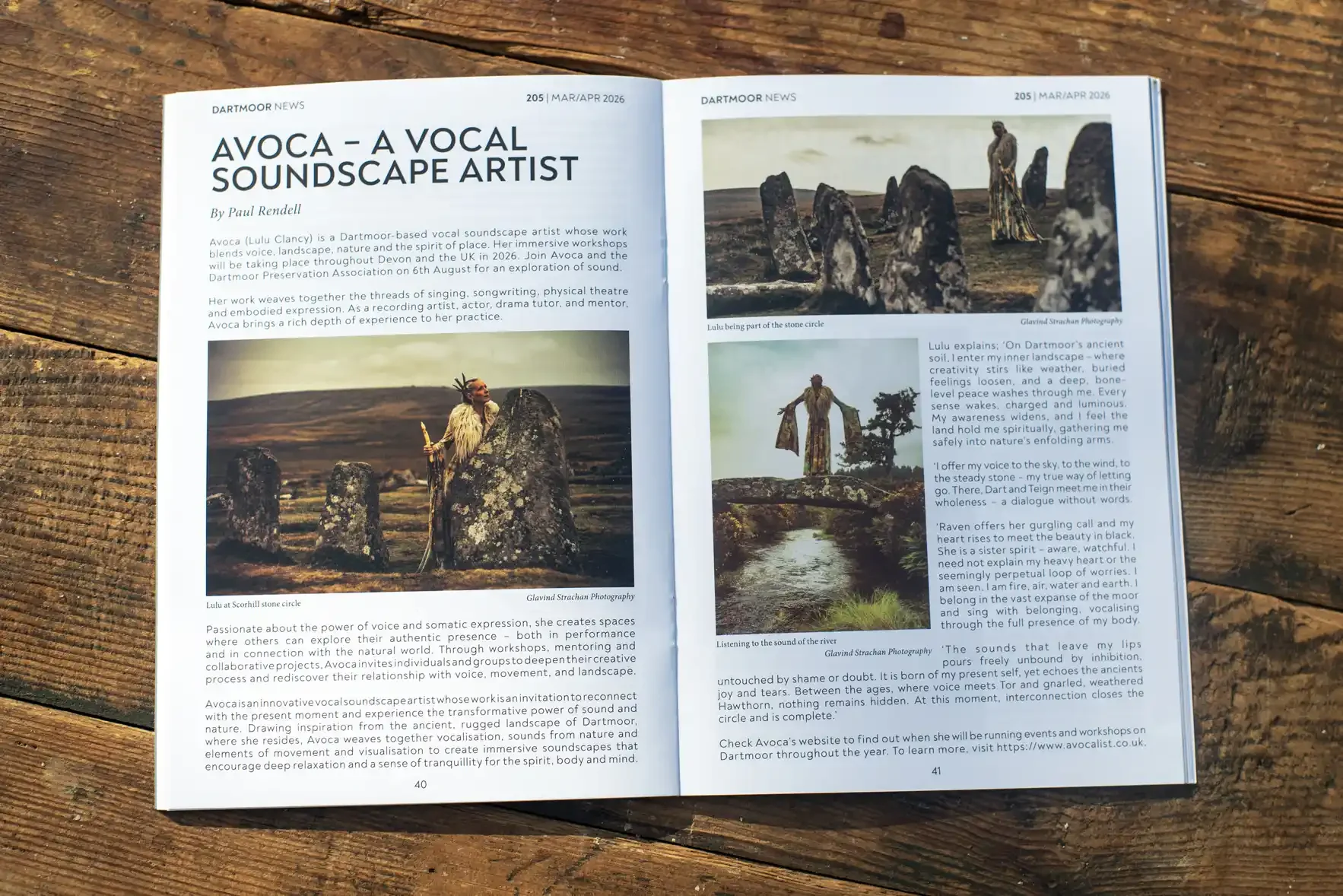 Avoca - A Vocal Soundscape Artist in The Dartmoor News Magazine