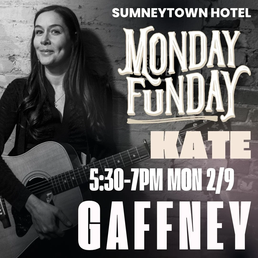 Music Monday with Kate Gaffney
February 9, 2026 // 5:30-7pm

Singer-songwriter @blameitonkate honed her skills in her native Philadelphia, jumped from coast to coast and toured everywhere in between. She laid musical roots in Northern California, bui